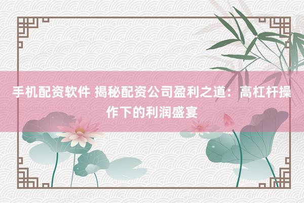 手机配资软件 揭秘配资公司盈利之道：高杠杆操作下的利润盛宴